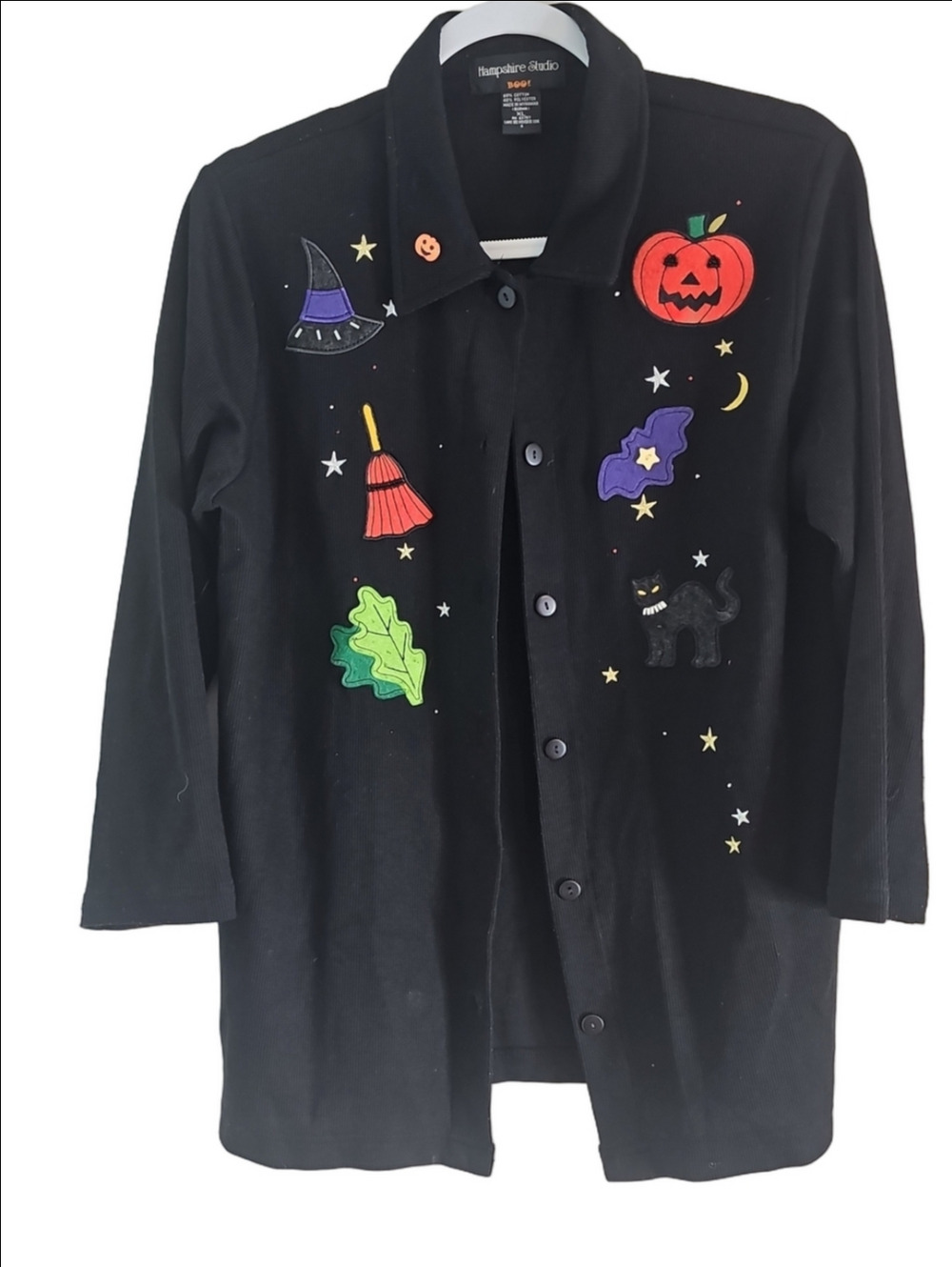 Black Halloween Patch Jacket
